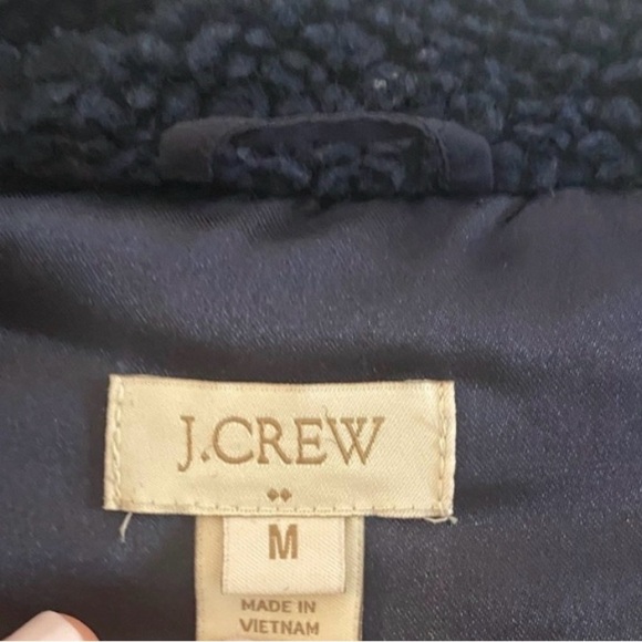 J. Crew Navy Jacket with Faux Fur - Picture 4 of 4